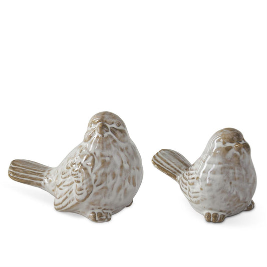 Cream Glazed Ceramic Birds