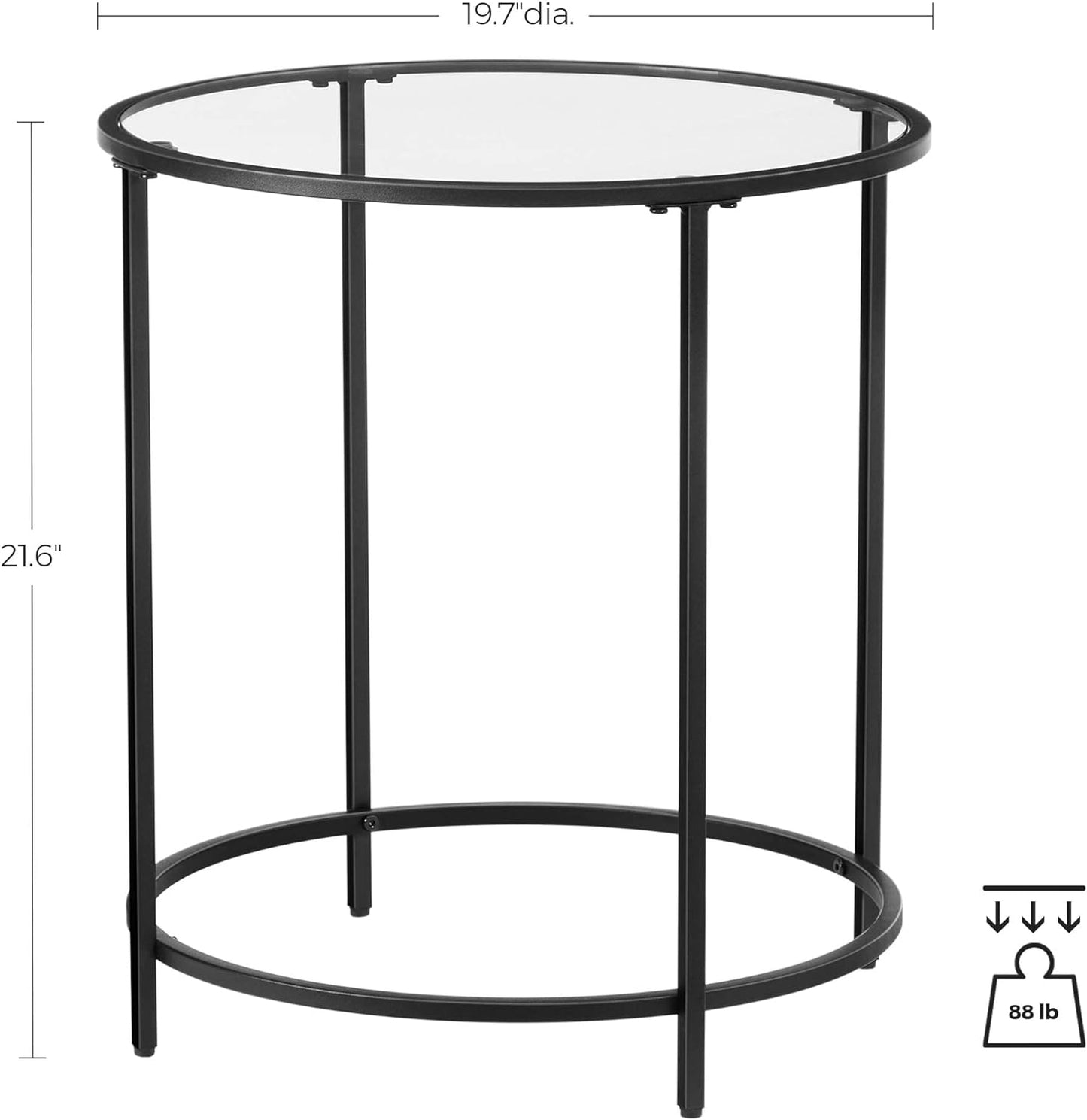 Round Glass End Table