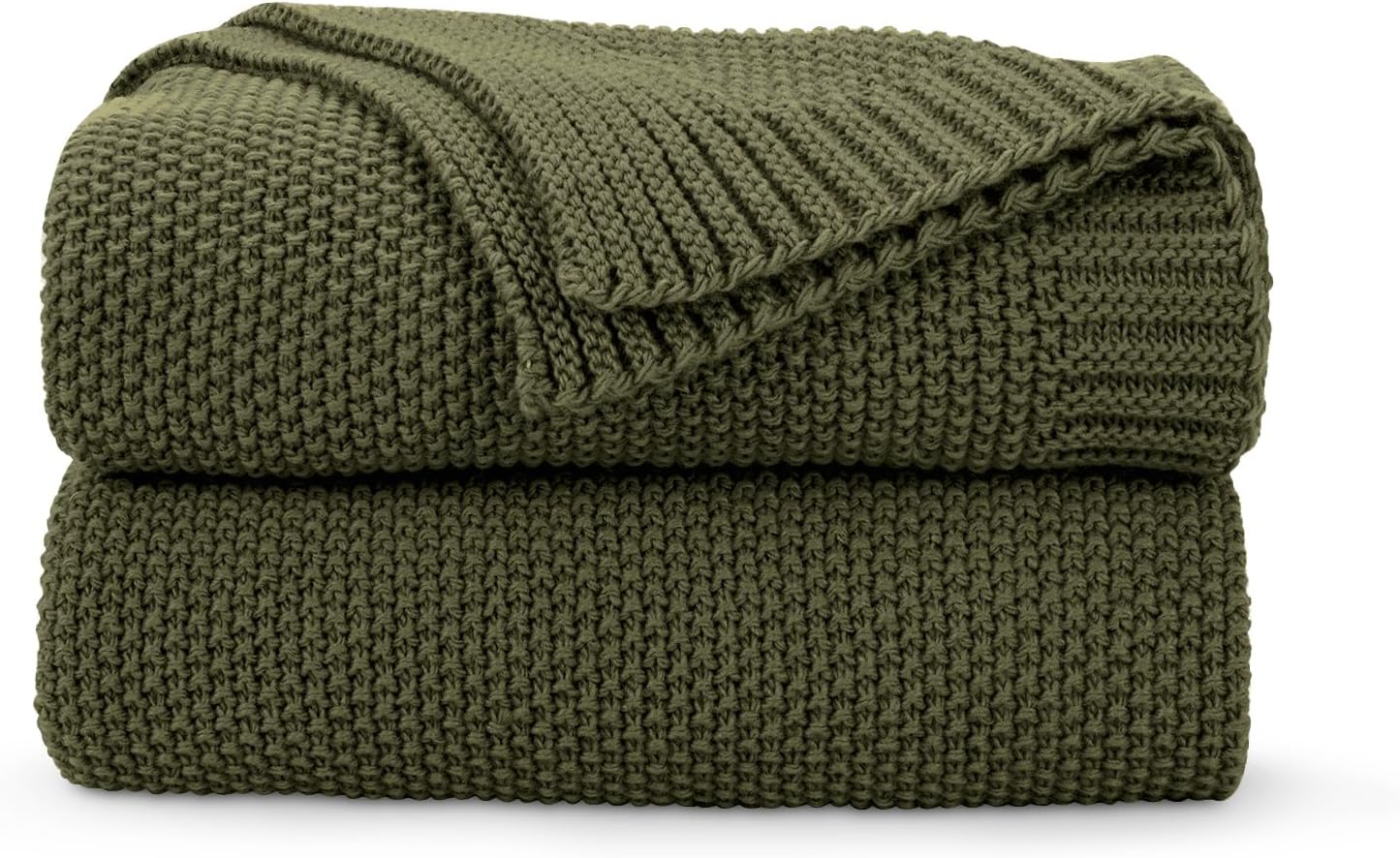 Olive Green Knit Blanket