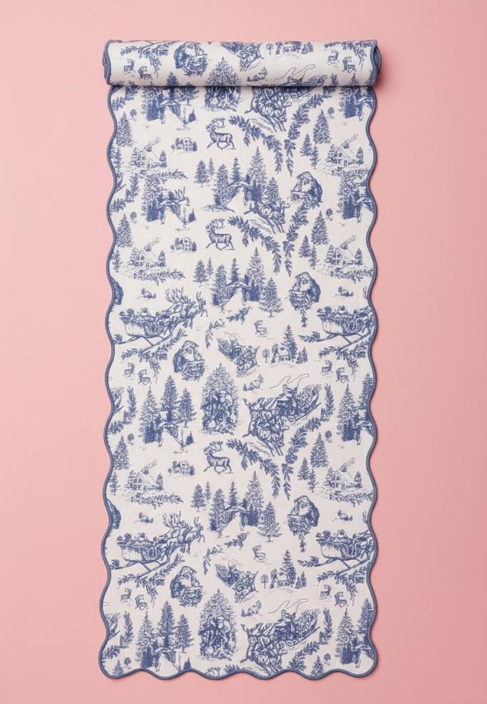 Blue & White Toile Table Runner