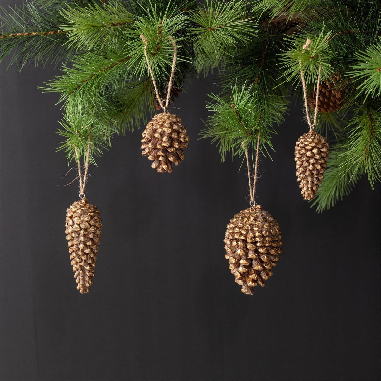 Gold Tipped Pinecone Ornaments