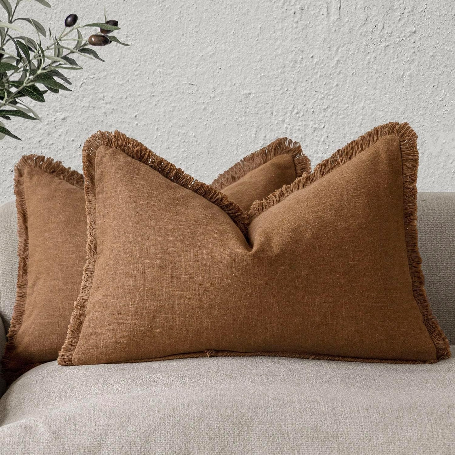 Burnt Orange Throw Pillow 12x20