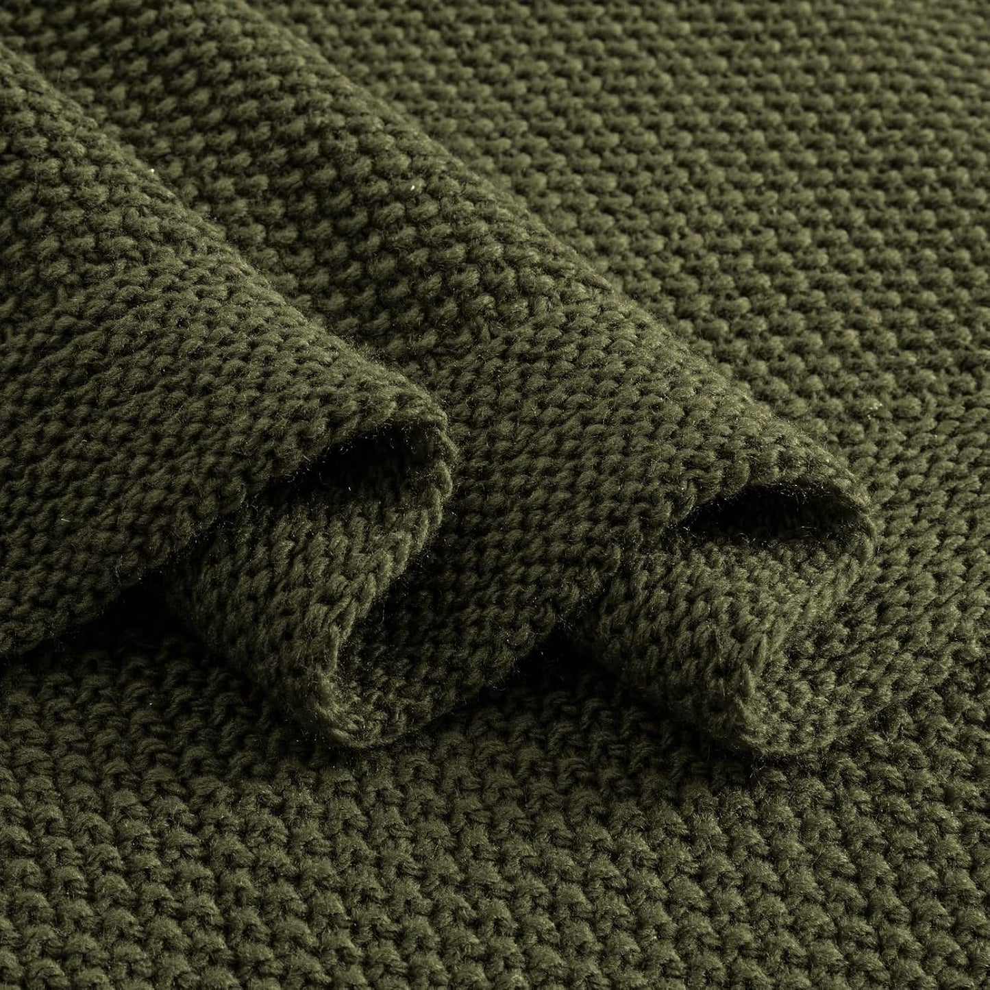 Olive Green Knit Blanket