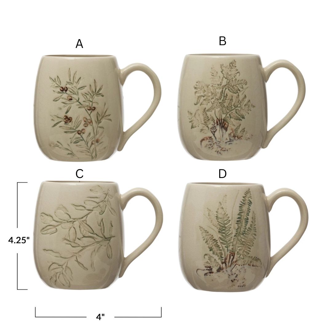 Debossed Stoneware Mug