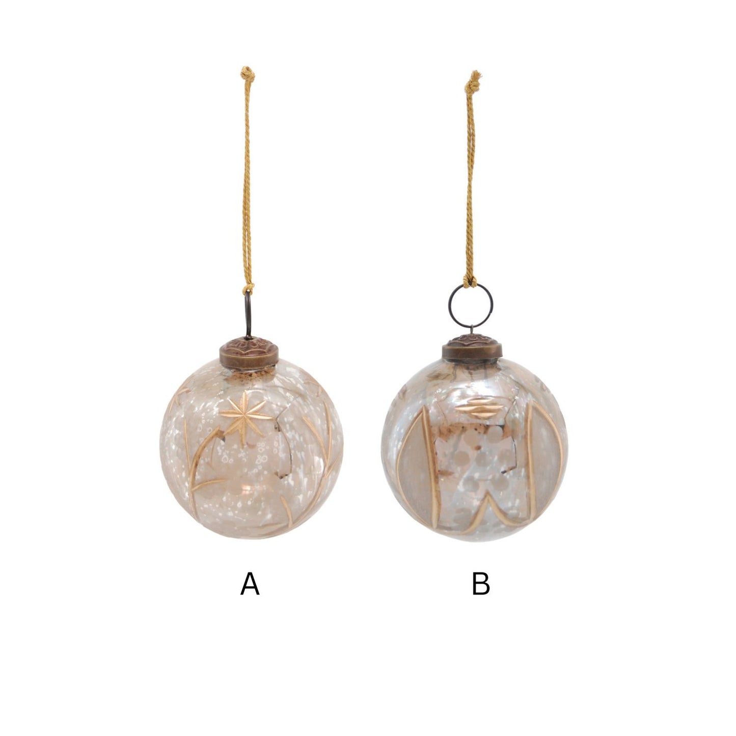 3" Etched Glass Ornament