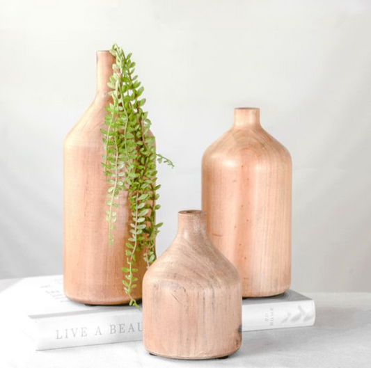 Wooden Bottle Vase