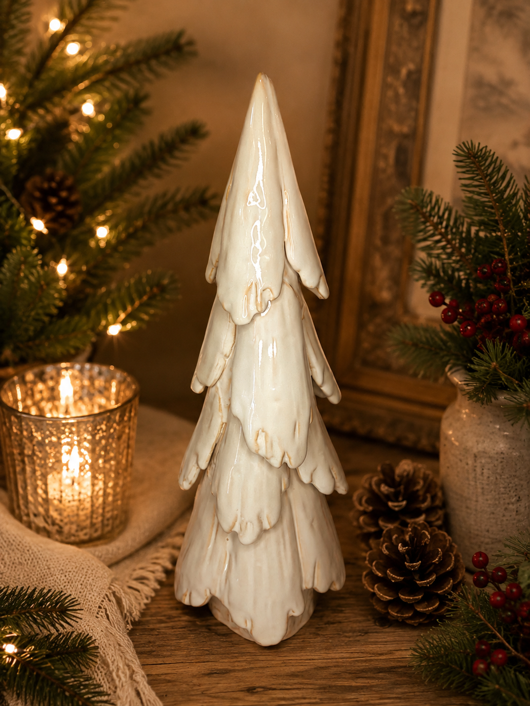 White Stoneware Trees