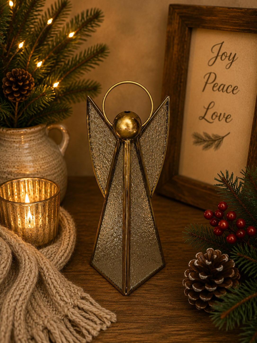 Vintage Glass & Brass Angels