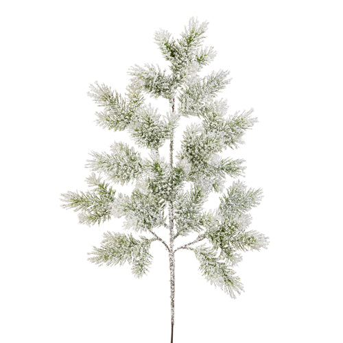 27" Flocked Spruce Spray
