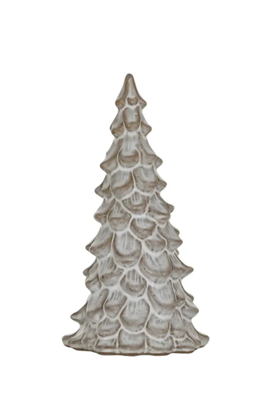 White Glazed Stoneware Tree