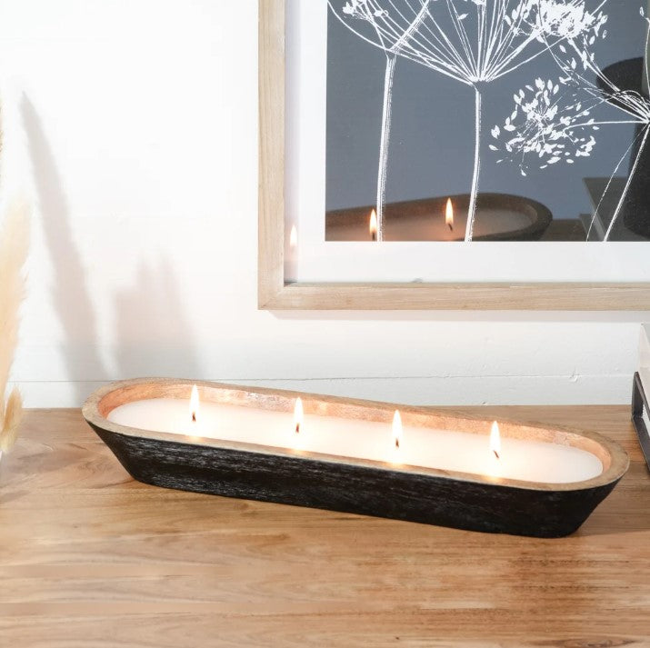Black Dough Bowl with Candle