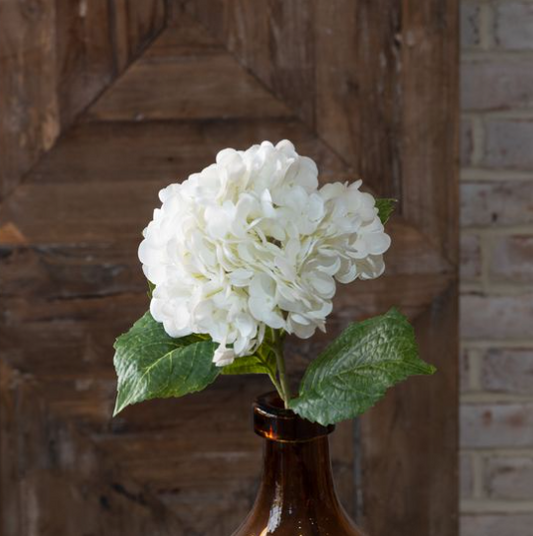 20" White Hydrangea Stem