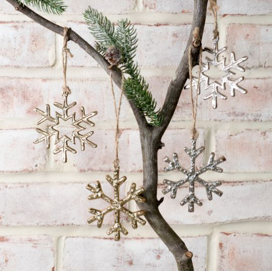 Silver & Gold Snowflake Ornaments