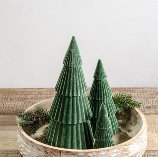 Green Velvet Ribbed Trees
