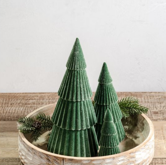 Green Velvet Ribbed Trees