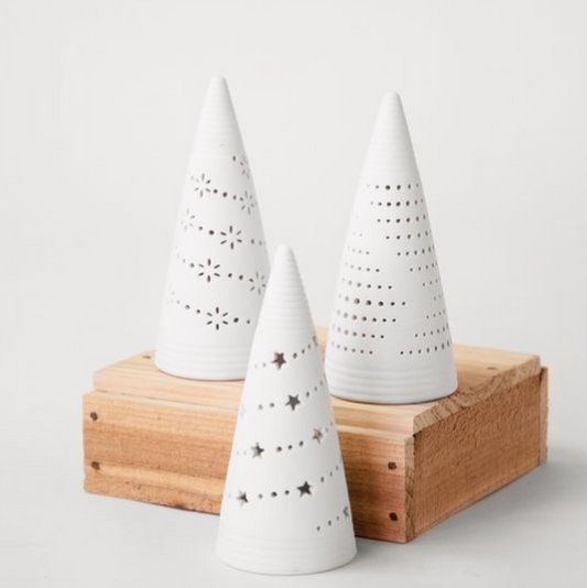 White Ceramic LED Trees
