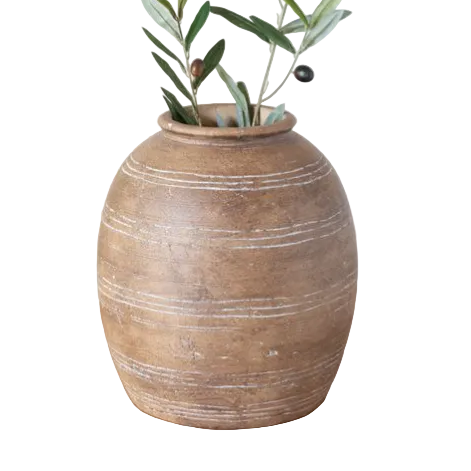 Large Brown Line Vase