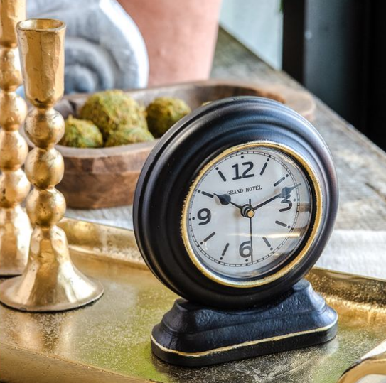 Black & Gold Table Clock