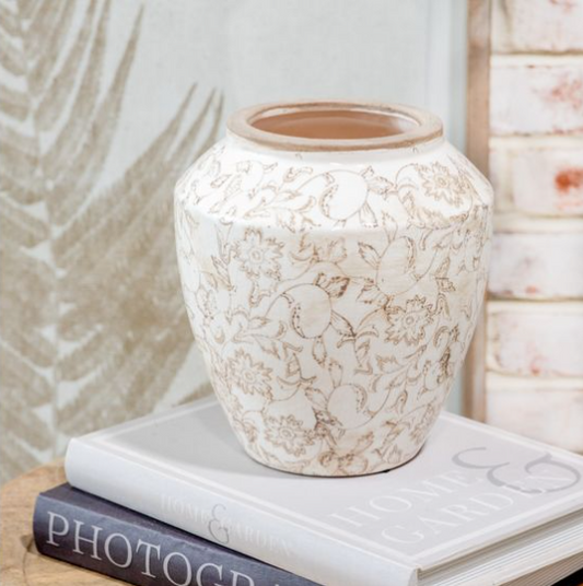 8.3" Beige Heirloom Vase