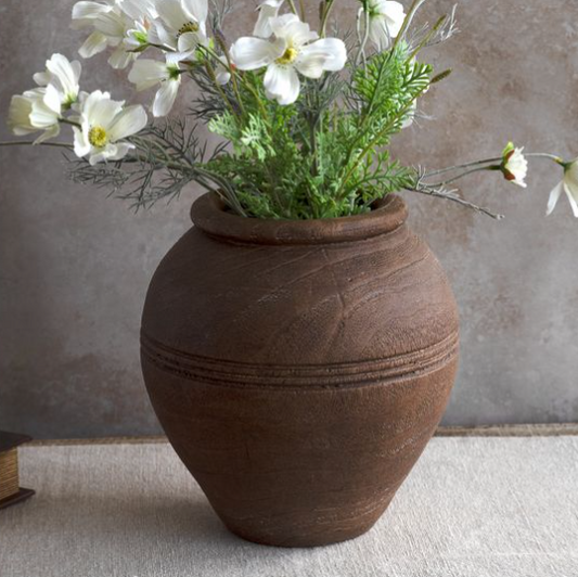 10.5" Brown Cement Vase