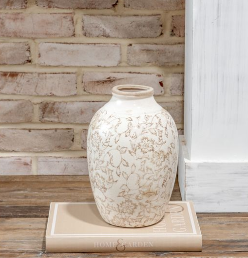 10.25" Beige Heirloom Vase