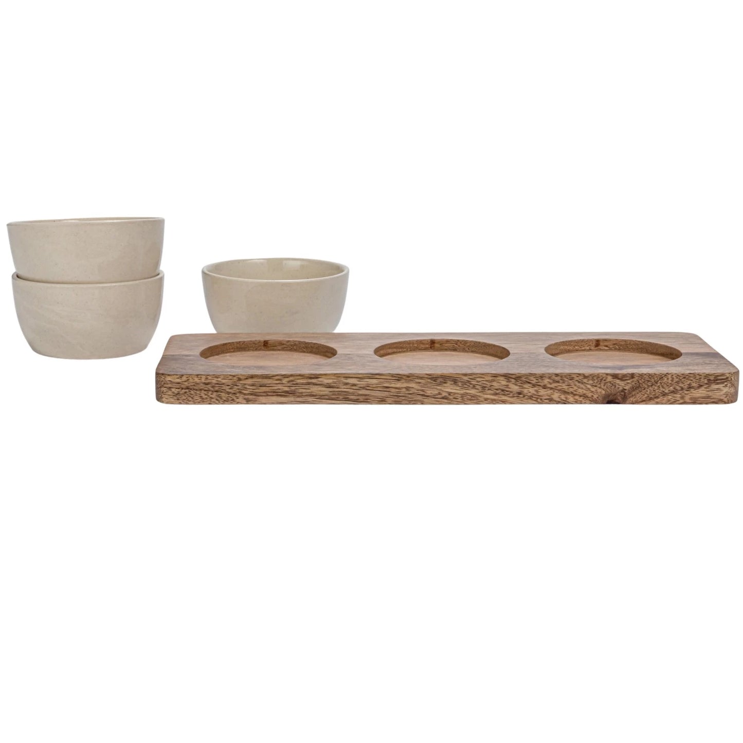 Wood Tray With Bowls