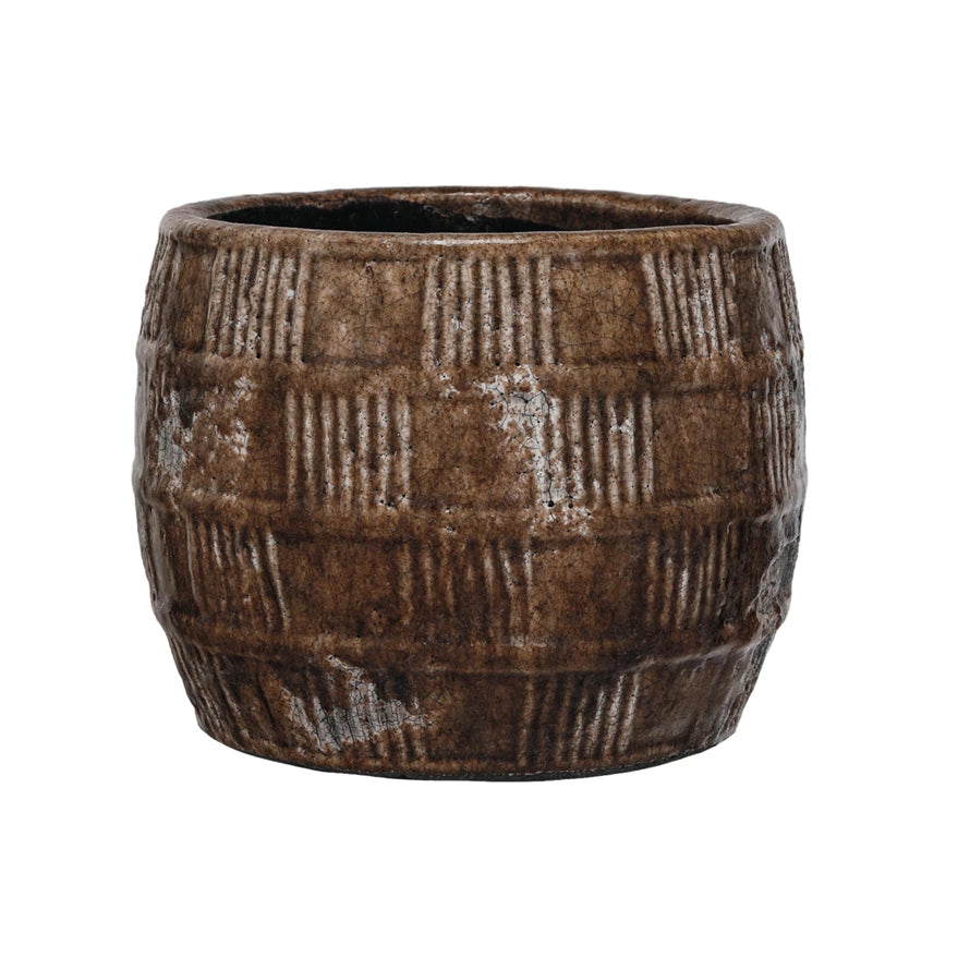 Embossed Terra-cotta Planter