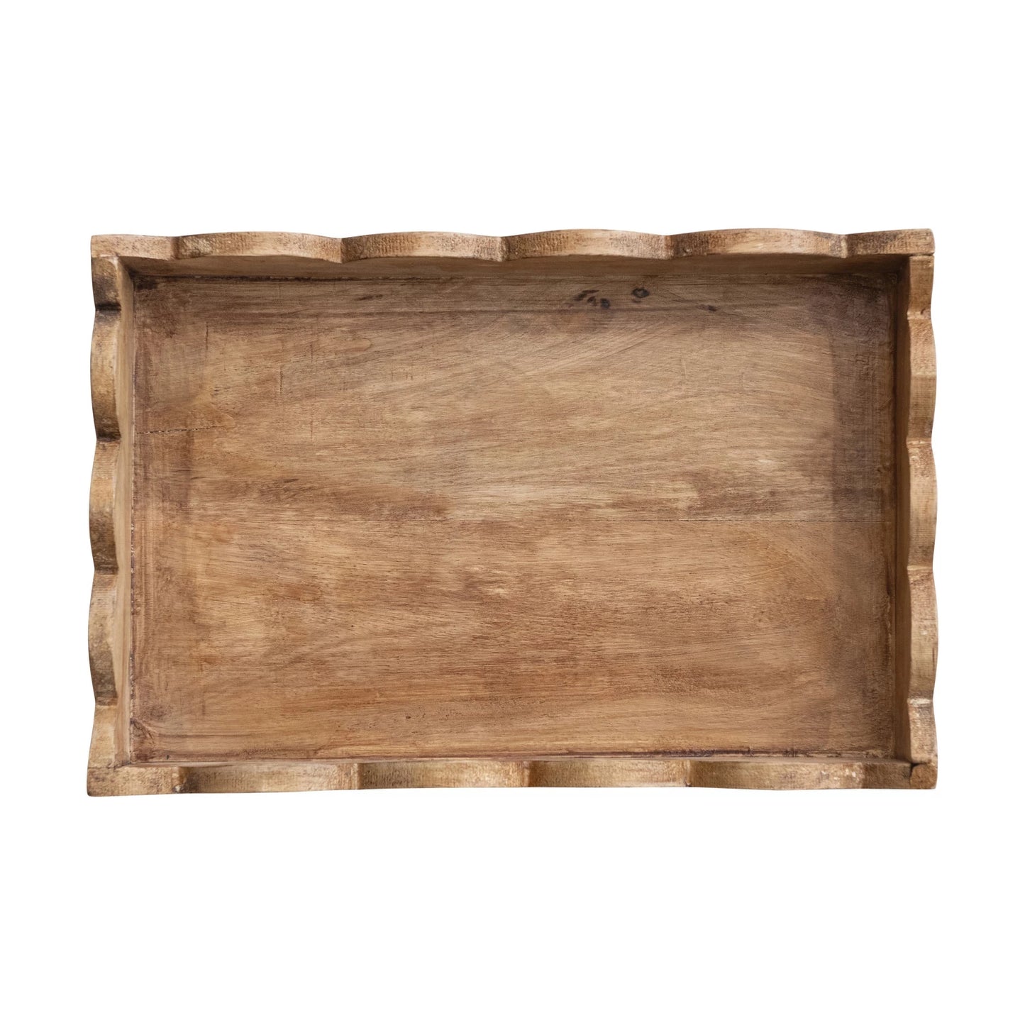 Wooden Scalloped Tray