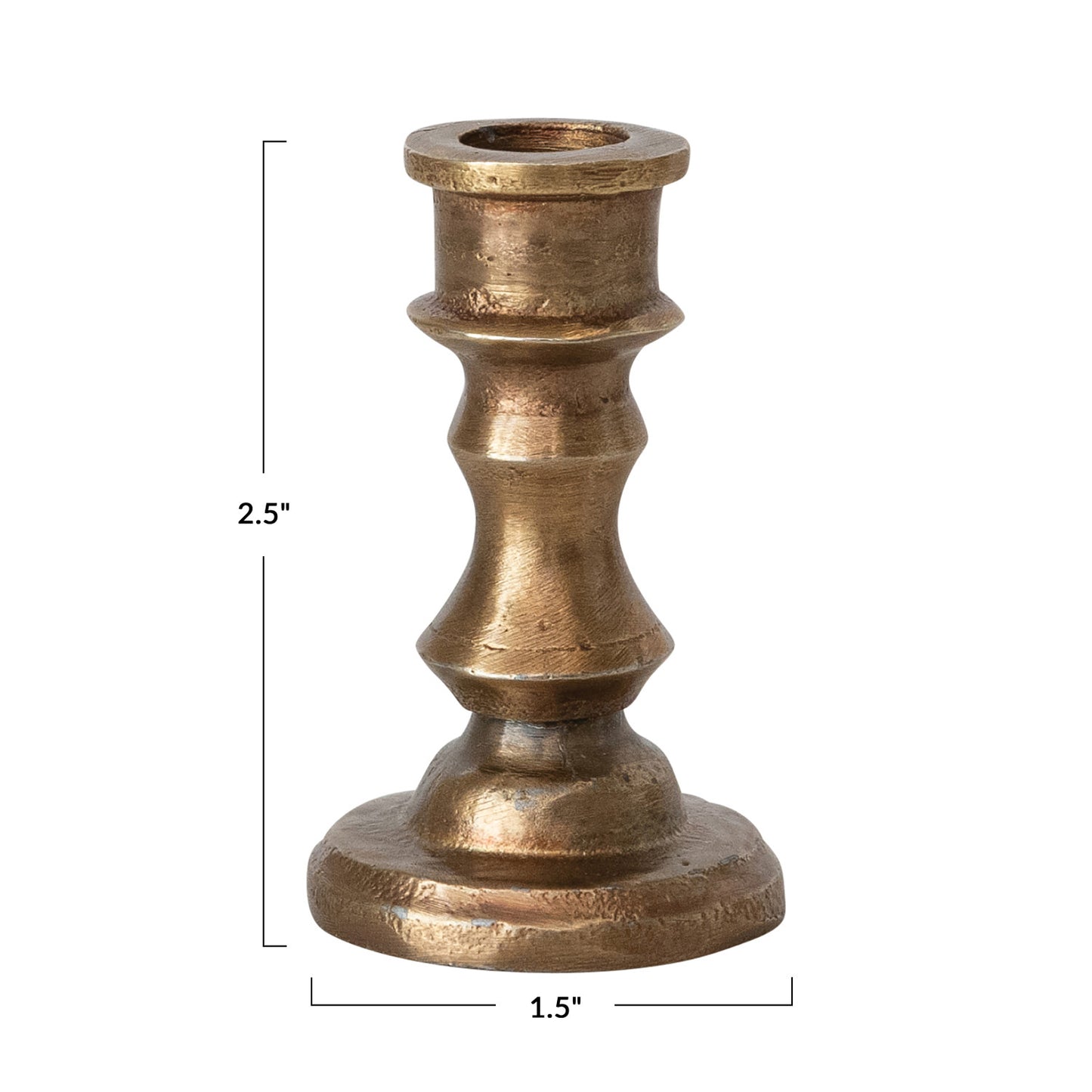 2.5" Antique Brass Taper holder