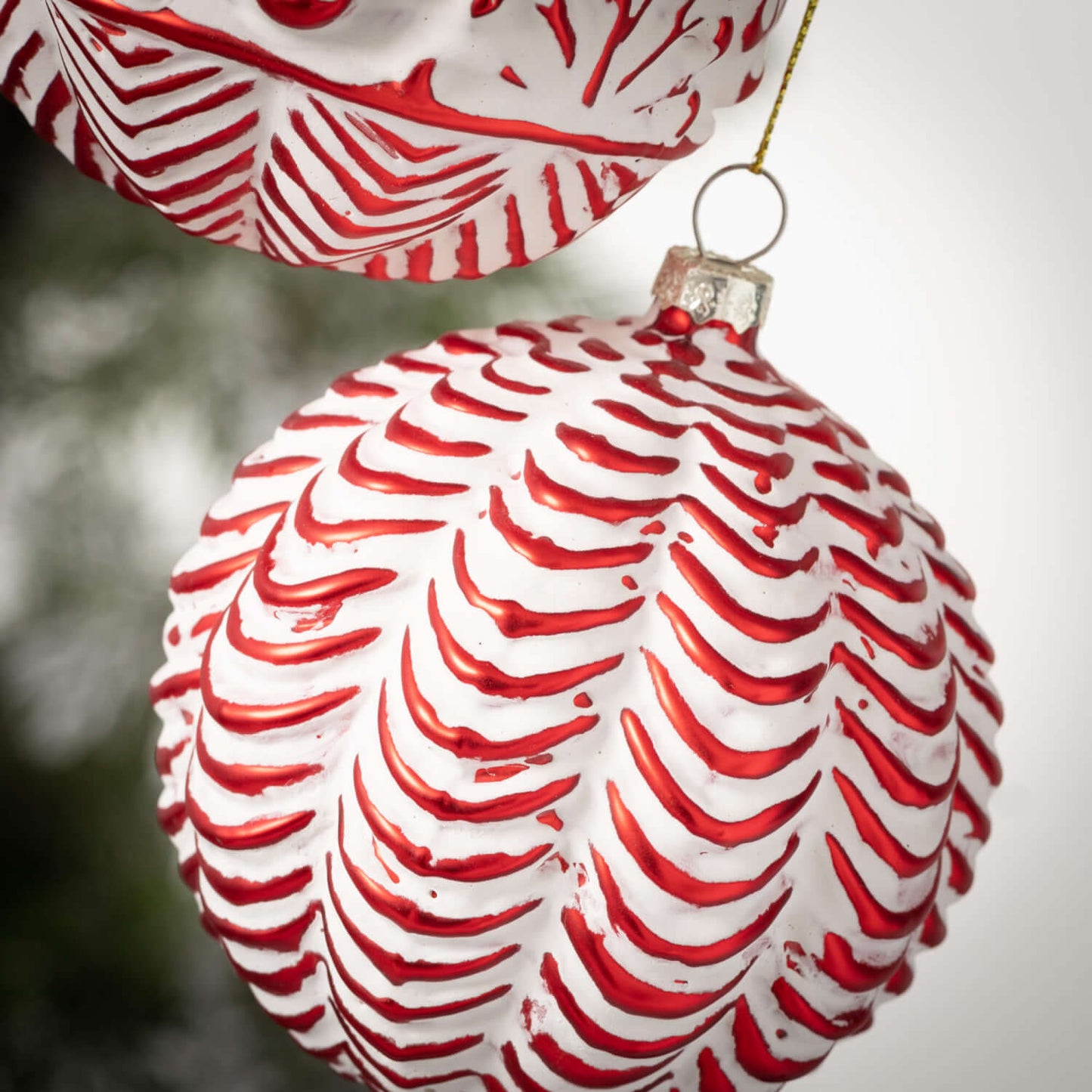 Red Embossed Ball Ornament
