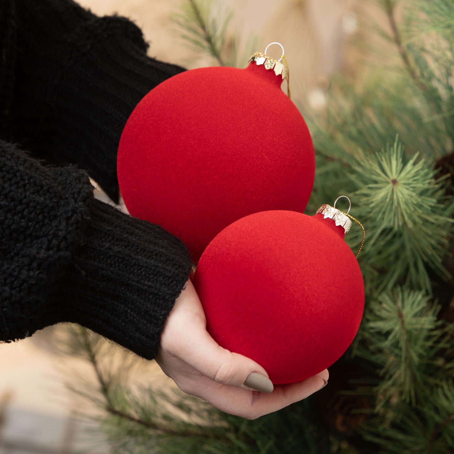 Red Velvet Ball Ornament