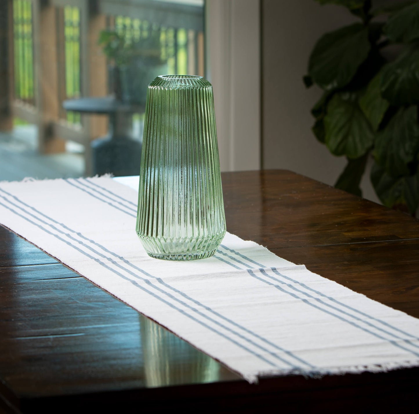 Blue & White Striped Runner