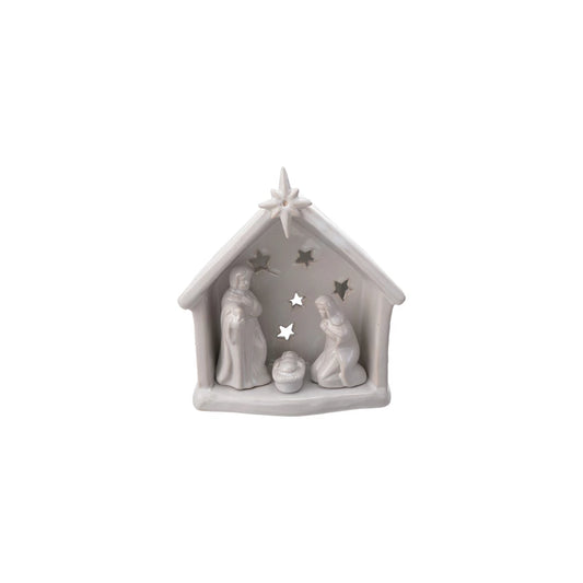 Stoneware Nativity Tealight Holder