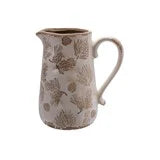 Pitcher with Evergreen Boughs & Pinecones