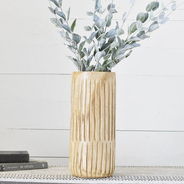 Carved Wood Vase