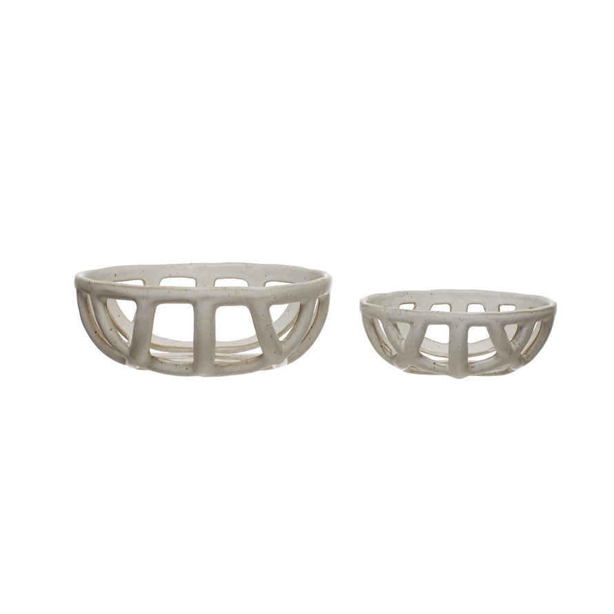 Stoneware Basket Bowls