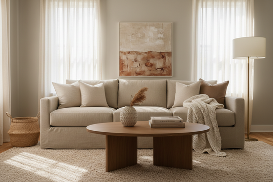 Living room with Layer Multiple Shades of Neutrals