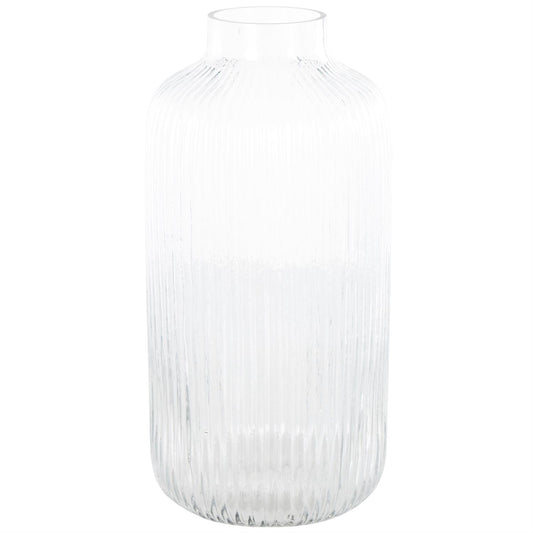 Clear Ribbed Vase