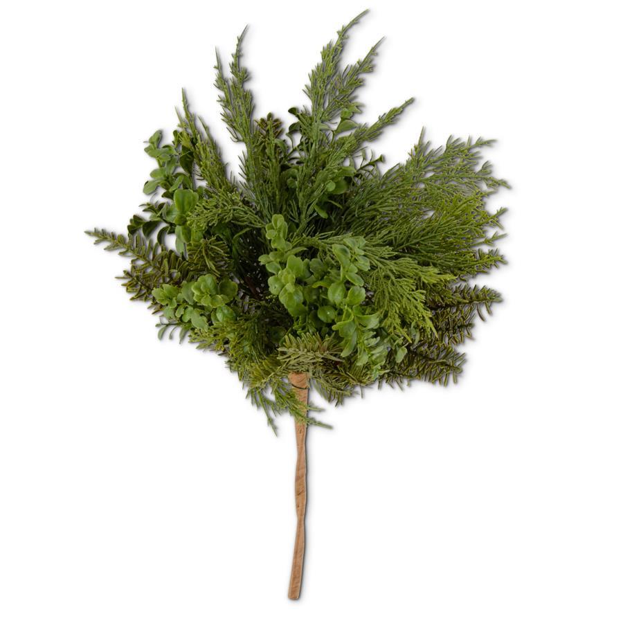 20" Real Touch Boxwood & Mixed Pine Bush