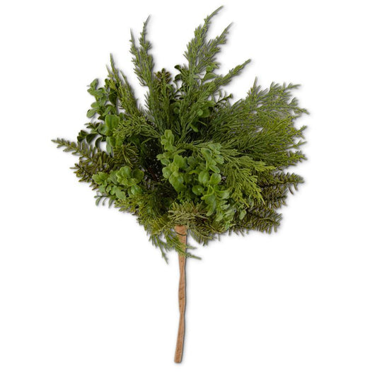 20" Real Touch Boxwood & Mixed Pine Bush