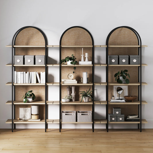 Boho Rattan Arched Shelves