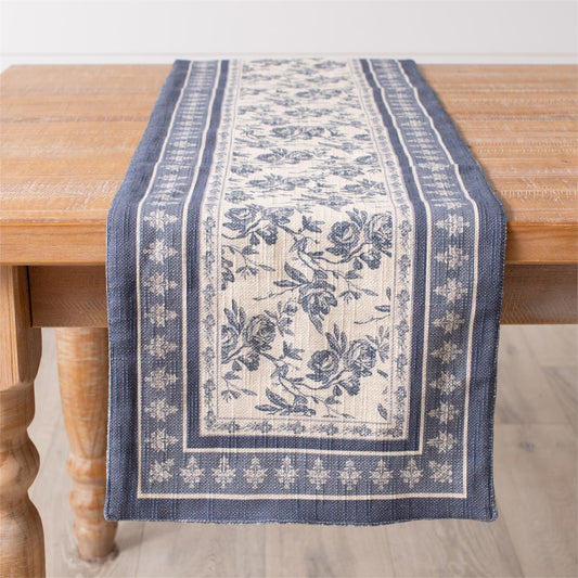 Reversable Blue Floral Runner