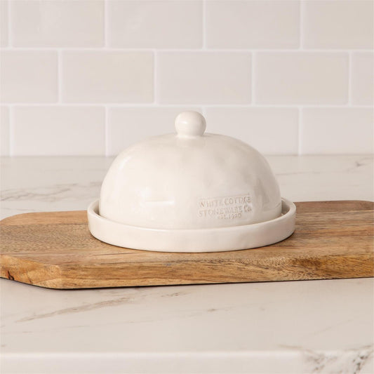 White Cottage Butter Dish