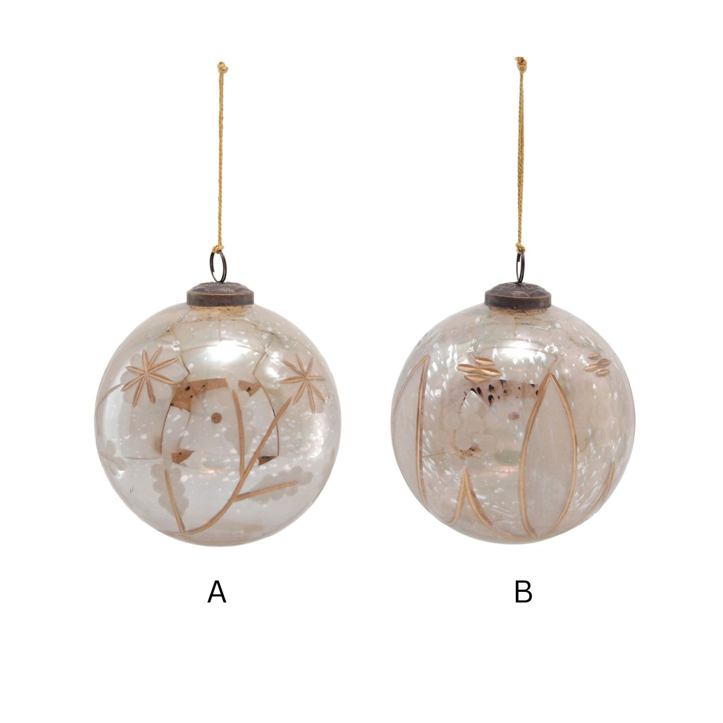 5" Etched Glass Ornament