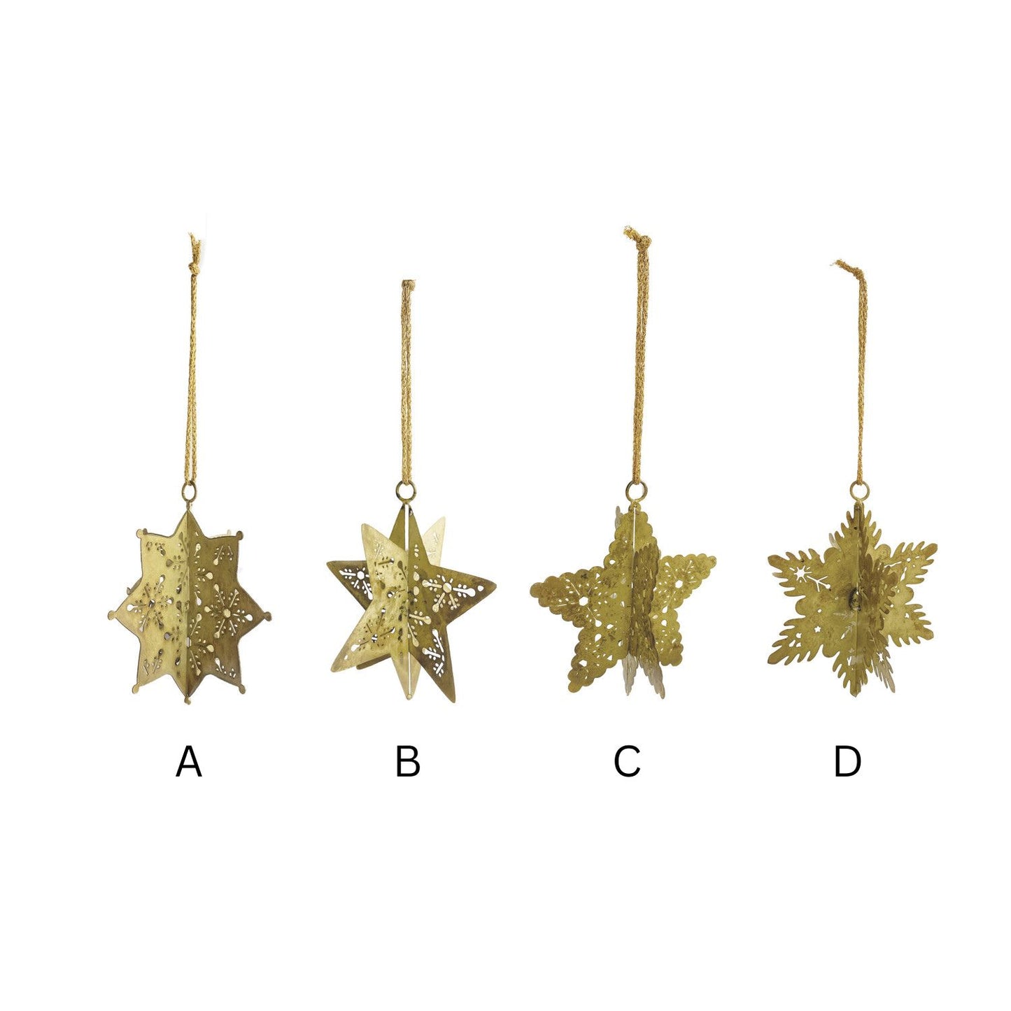 Gold 3D Snowflake Ornament