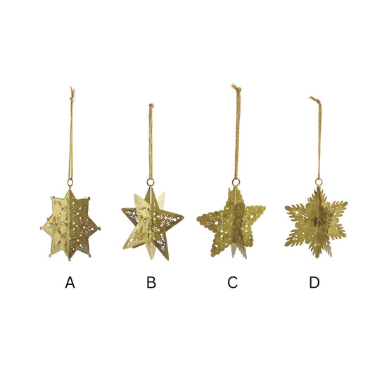 Gold 3D Snowflake Ornament