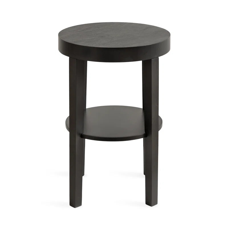 Black Round End Table