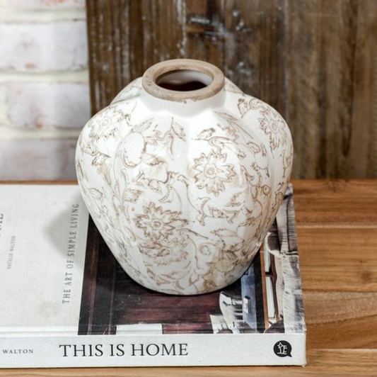 6.5" Beige Heirloom Vase