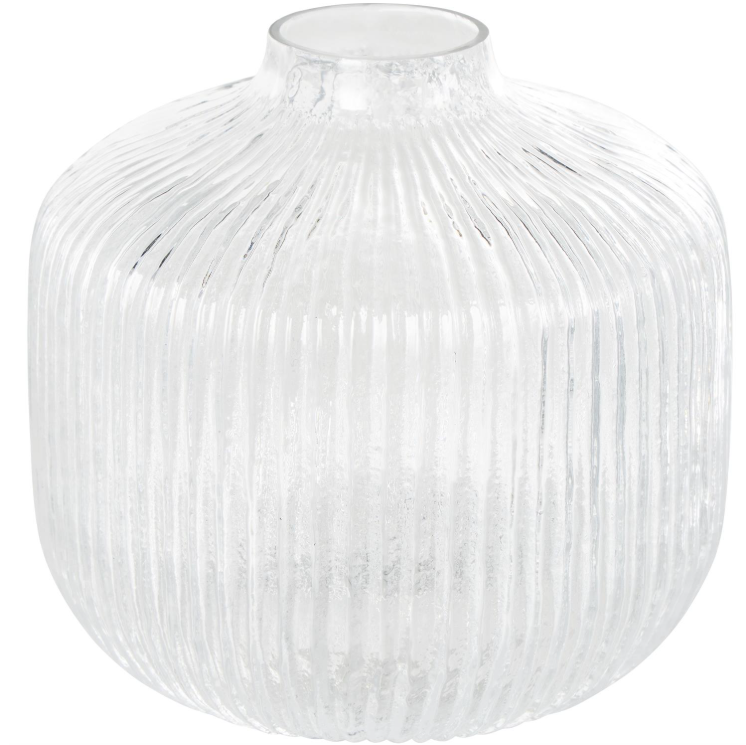 Ribbed Fluted Glass Vase