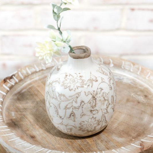 4.7" Beige Heirloom Vase